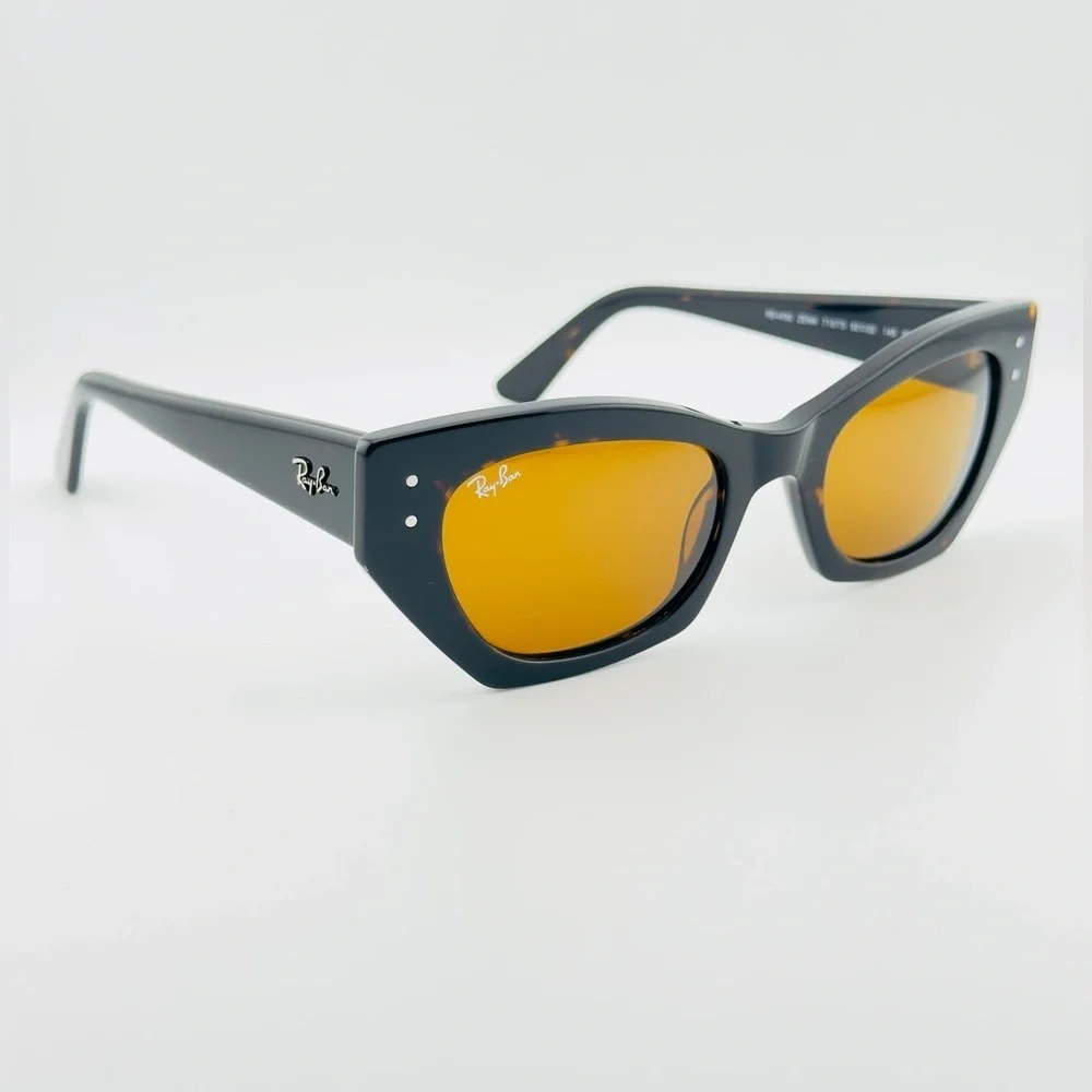 Ray-Ban Zena Bio-Based Women Sunglasses Polished Havana Frame with Brown Lenses - Picture 7 of 13